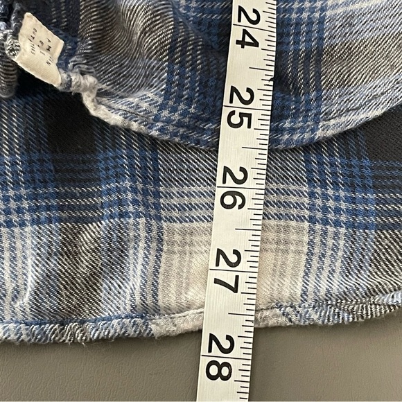 American Eagle Plaid Flannel Button-Down Shirt – Blue/Black/White, XS - Picture 10 of 10